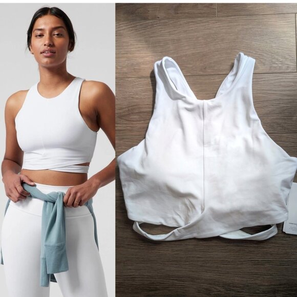Athleta | Conscious Crop Cut Out Bra D-DD In White - Picture 1 of 12